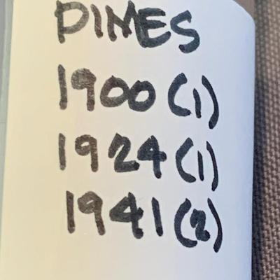 Silver Dimes Lot Mercury Years plus 1 Barber
