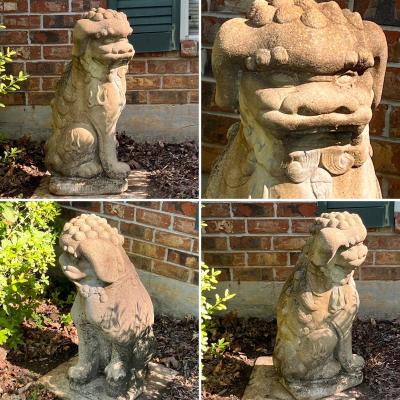 Pair (2) ~ 29” Cement Garden Foo Dogs