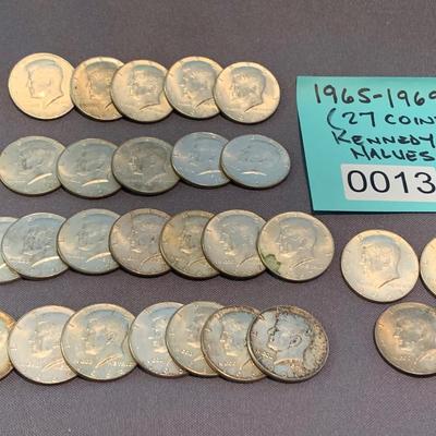 Large Kennedy Half Dollar Lot 1965-1969 - 27 Coins