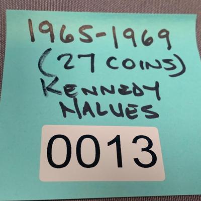 Large Kennedy Half Dollar Lot 1965-1969 - 27 Coins