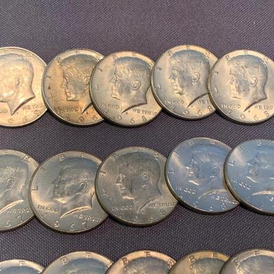 Large Kennedy Half Dollar Lot 1965-1969 - 27 Coins