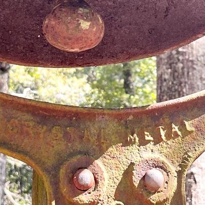 Vtg. #2 CRYSTAL METAL ~ 24” H Cast Iron Dinner Bell