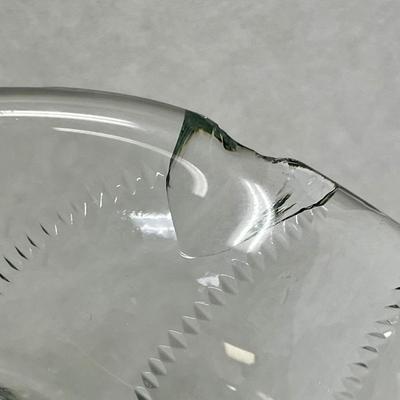 Antique American Brilliant Cut Glass Pitcher - chipped edge
