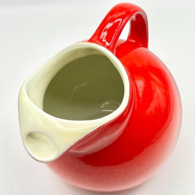 HALL’S SUPERIOR ~ Pair (2) ~ Blue Morning Glory Mixing Bowl & Red Round Ball Pitcher