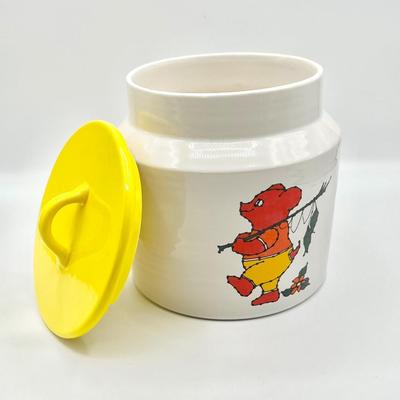 HAEGER USA ~ Two Piece Ceramic Fishing Bear Canister