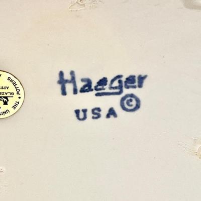 HAEGER USA ~ Two Piece Ceramic Fishing Bear Canister