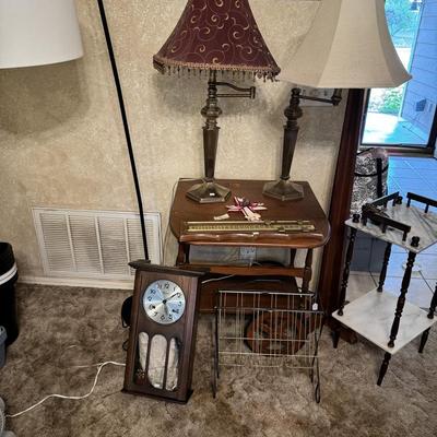 Lamps, Drop leaf Tea cart ,Clock