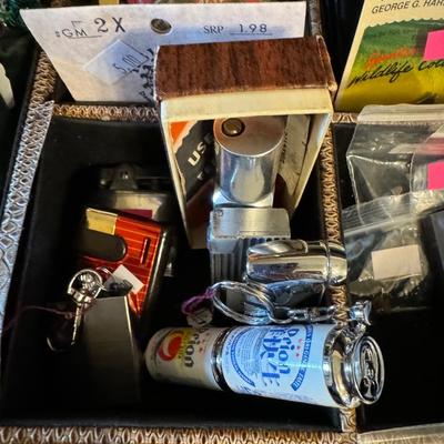 Watches, lighters, Pins, Necklaces and Pins