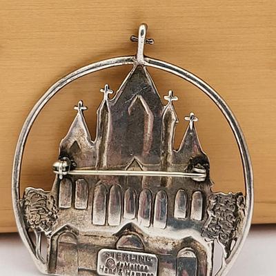 Vintage Sterling Religious Church Pendant or Brooch 16.8gr