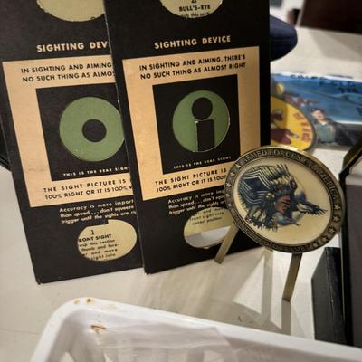 . Military metals, Pins, and belt buckles and commemorative coins