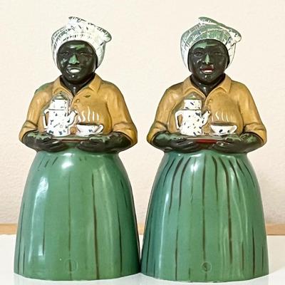 F & F Mold & Die Works ~ Vtg. Luzianne Mammy Salt & Pepper Shaker