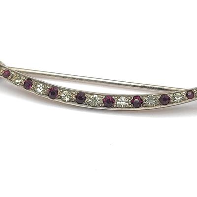 Antique Sterling Silver Crescent Bar Pin
