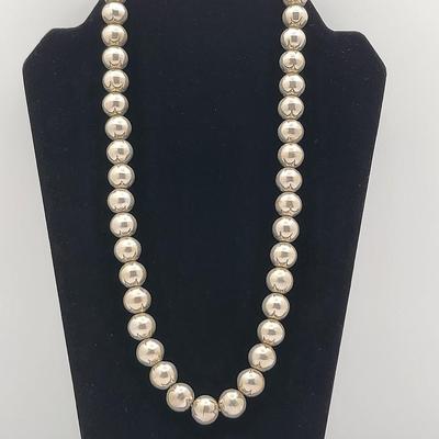 Vintage 24" Sterling Navajo Ball Necklace 165gr