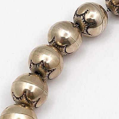 Vintage 24" Sterling Navajo Ball Necklace 165gr