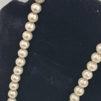 Vintage 24" Sterling Navajo Ball Necklace 165gr