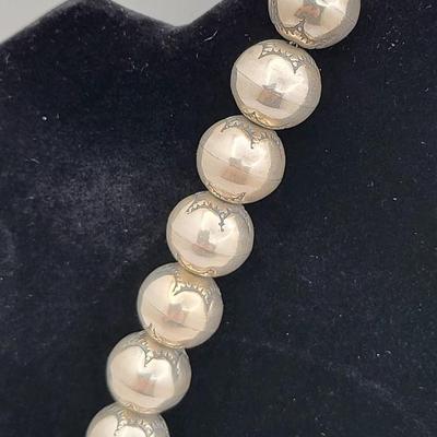 Vintage 24" Sterling Navajo Ball Necklace 165gr