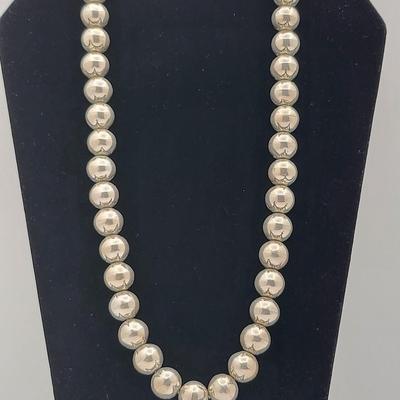 Vintage 24" Sterling Navajo Ball Necklace 165gr
