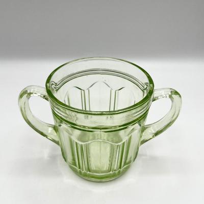 Uranium Vaseline Glass Sugar & Creamer ~ *Read Details ~ 2 Piece Set