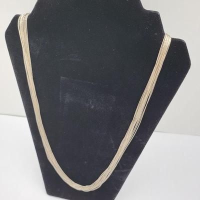 24" Vintage Liquid Silver Multi-strand Necklace Sterling 30.3gr