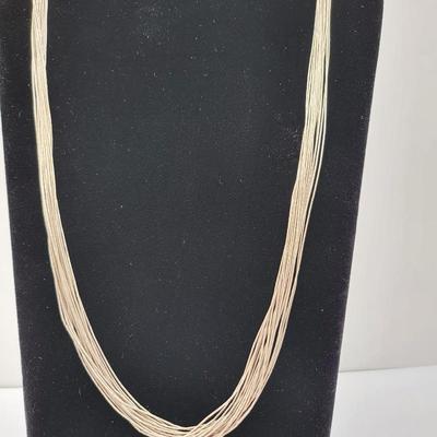 24" Vintage Liquid Silver Multi-strand Necklace Sterling 30.3gr