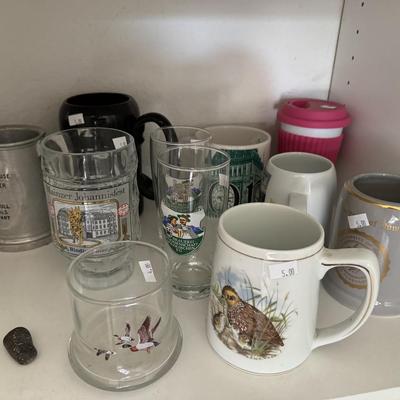 Mugs and glass cups