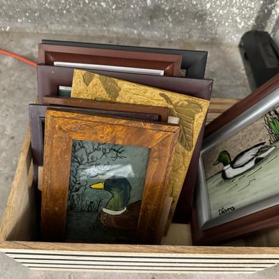 Duck decor, pictures, and table