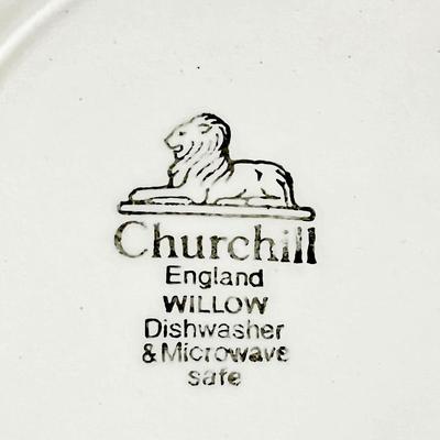 CHURCHILL ~ Willow Blue ~ 7 Piece Service For 12 ~ BONUS Salt & Pepper Shakers