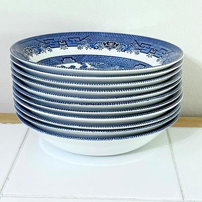 CHURCHILL ~ Willow Blue ~ 7 Piece Service For 12 ~ BONUS Salt & Pepper Shakers