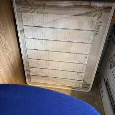 Office supplies, Printers, desk, lamp, chair