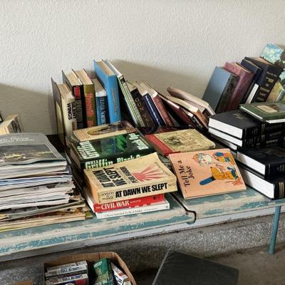 Books and table