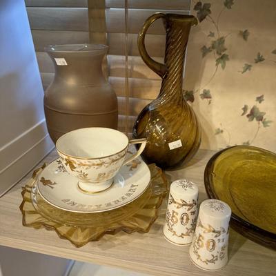 Vintage Iroquis Harvest Time Dishes with Misc Glassware
