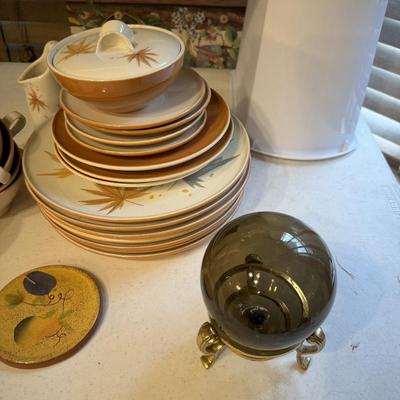 Vintage Iroquis Harvest Time Dishes with Misc Glassware