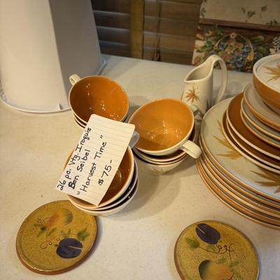 Vintage Iroquis Harvest Time Dishes with Misc Glassware