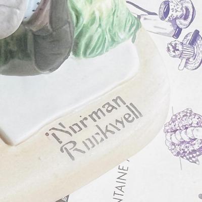 Norman Rockwell Porcelain Figurine & 2 Pie Recipe Books