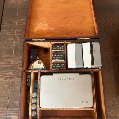 Vintage Polaroid Model 103 Camera with Accessories