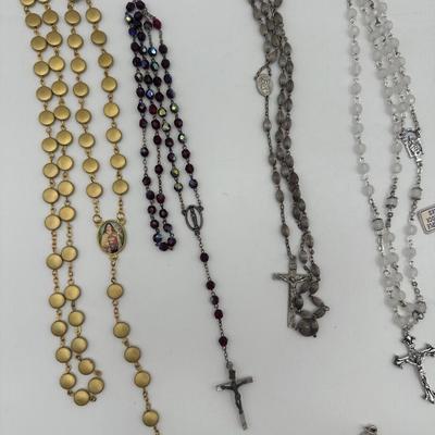 Beautiful Collection of Rosaries and Religious Pendants