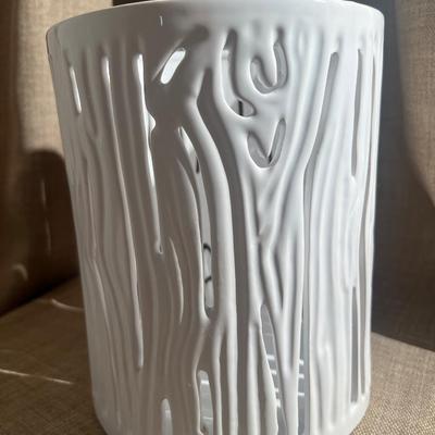 White Candle or Decorative Vase Holder Hary Slalli 2011 Minimalistic Art Deco