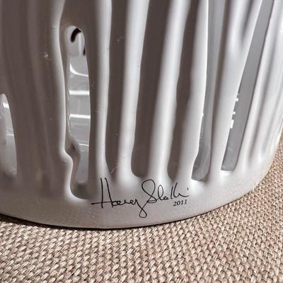 White Candle or Decorative Vase Holder Hary Slalli 2011 Minimalistic Art Deco