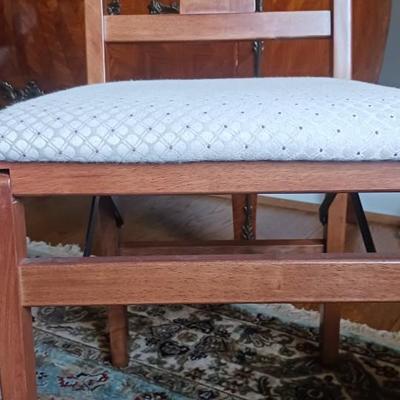 Hayneedle Queen Anne Wood Folding Chairs with Upholstered Seat