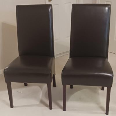 Brown Leather Highback Chairs