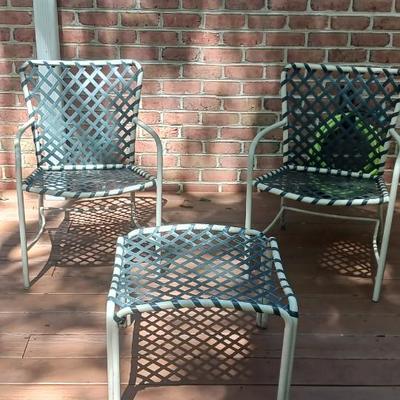 Vintage Brown Jordan Garden/Lawn 2 Chairs and 1 Ottoman #5