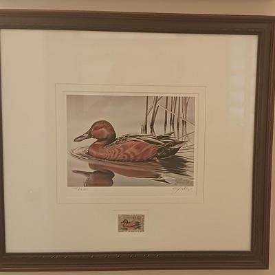 Federal Duct Stamp Print 1986 Gerald Mobley " Cinnamon Teal"
