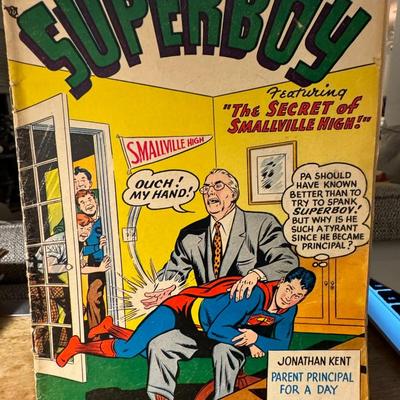 DC #55 Superboy "The secret of Smallville High" The cover tells the secret ?