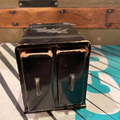 Small, wooden storage box