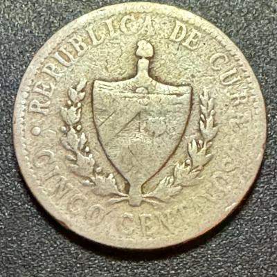1920 Patria Libertad Republica De Cuba Cinco Centavos