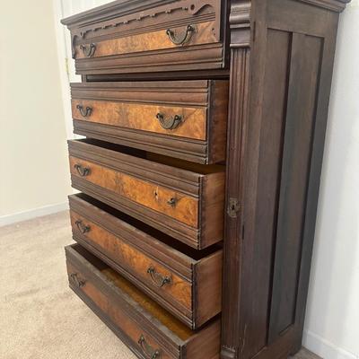 Antique Victorian Walnut Lockside (See Description)