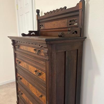 Antique Victorian Walnut Lockside (See Description)