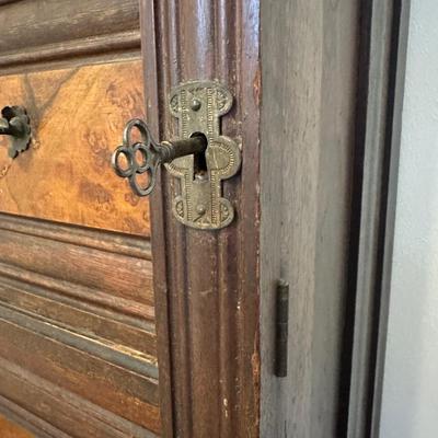 Antique Victorian Walnut Lockside (See Description)