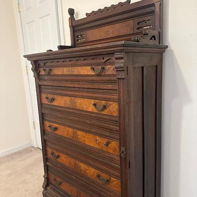 Antique Victorian Walnut Lockside (See Description)