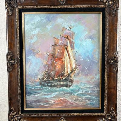Original Oil Painting “Rough Seas” by Tena Goins